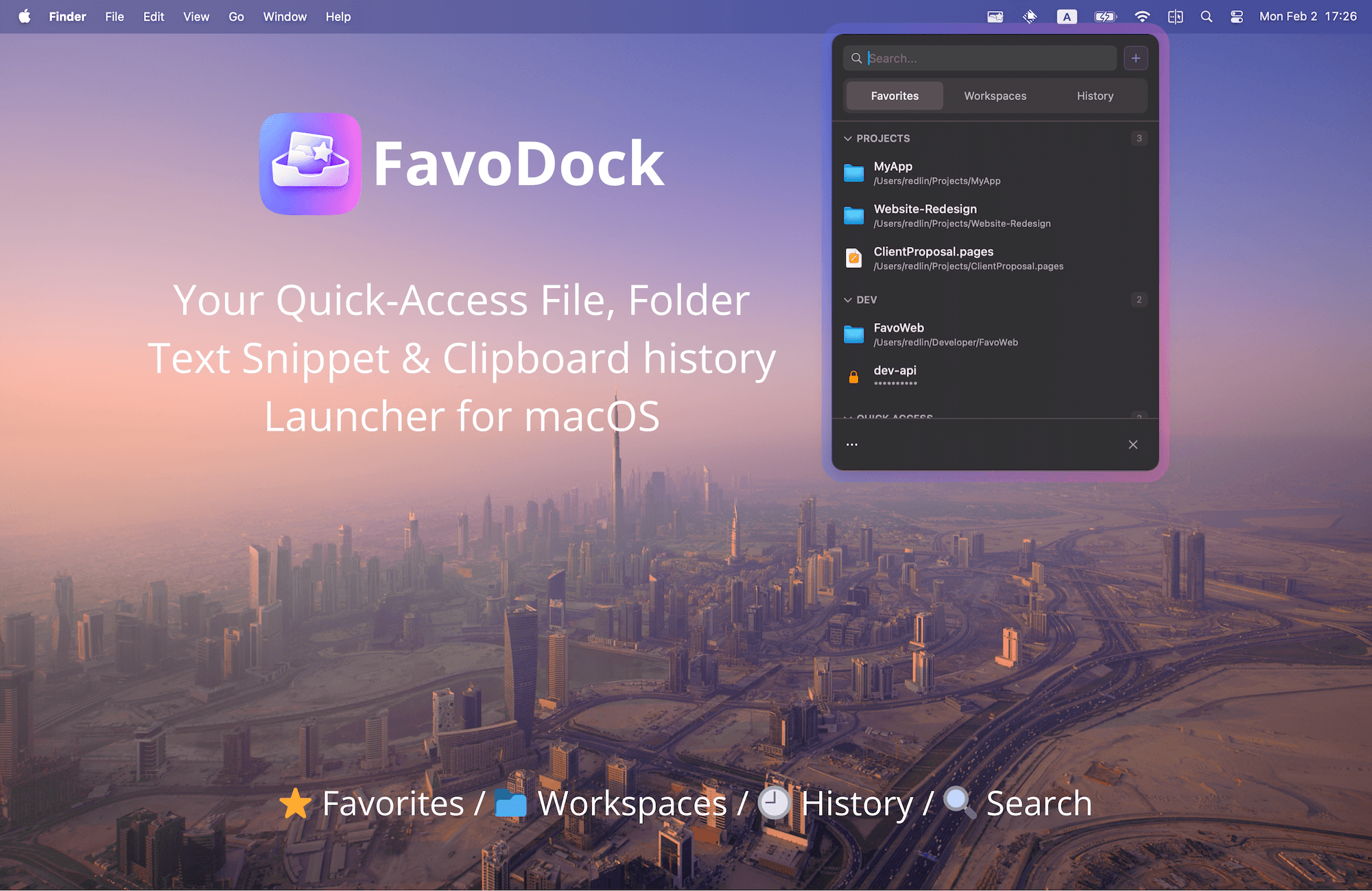 FavoDock - Your Favorites, One Click Away